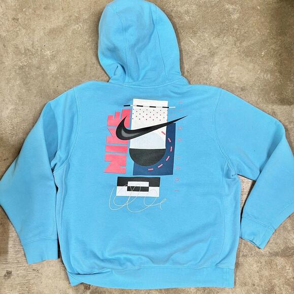 Nike Other - Nike Sportswear Club Just Do It Fleece Pullover Hoodie 336328-47B Sz L - Stains